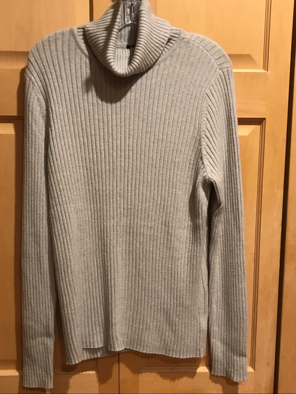 New Express Women’s Ribbed Cowl Neck Sweater - Light Gray